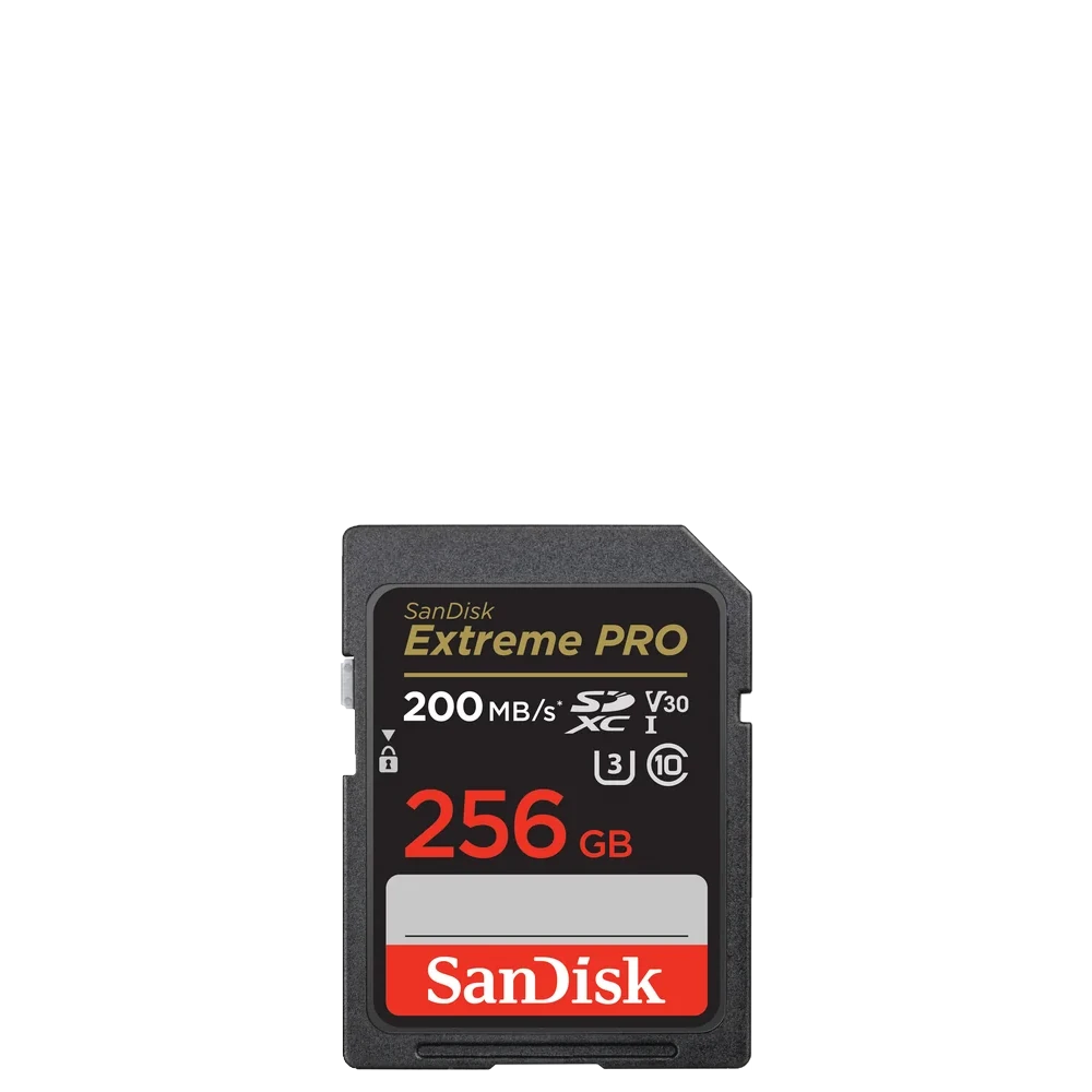 SanDisk 256GB SDXC Extreme Pro 200MBs geheugenkaart